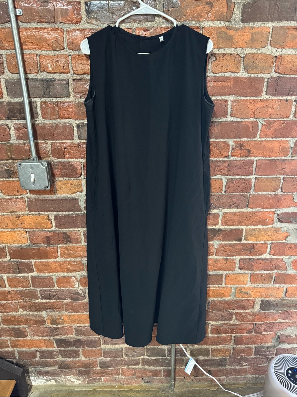 Muji Black Sleeveless Midi Shift Dress Size XL